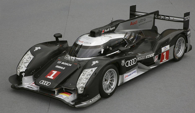 Audi R18e - tron quattro on Le Mans Speedway Bosch Technology Conquered Le Mans Speedway